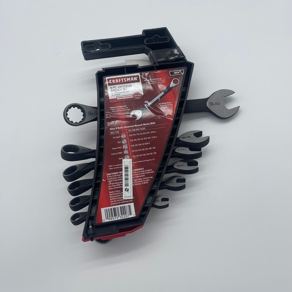 Craftsman 6-Piece Universal Wrench Set, SAE Inch, Black Oxide Finish - New